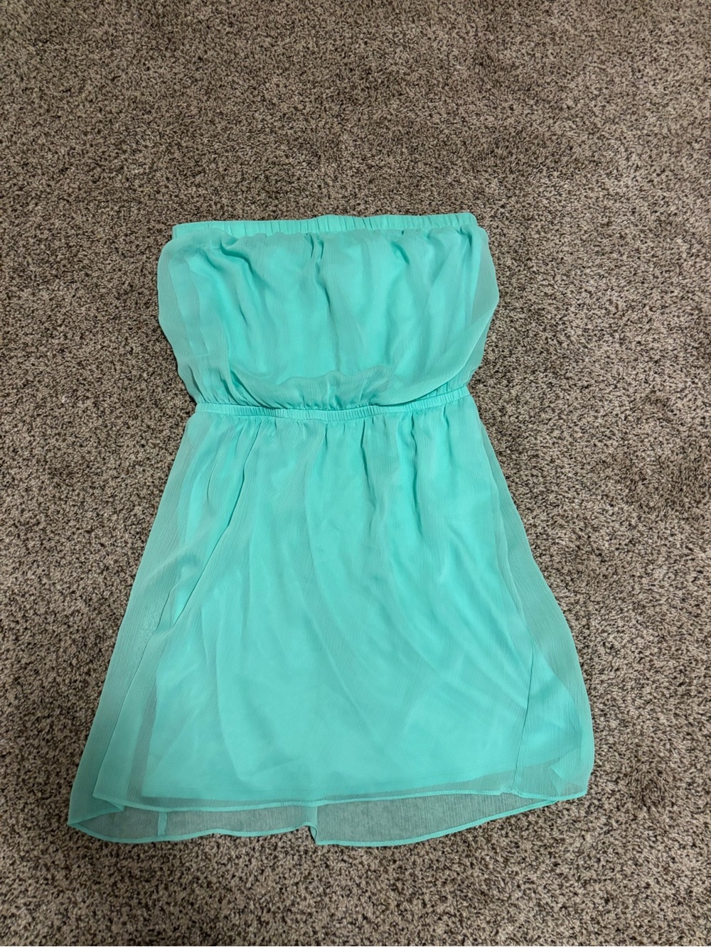 Express Mint Strapless Chiffon Dress